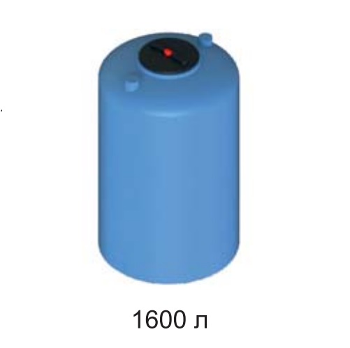 Емкость цилиндр. 1600 л. с фланцем и крышкой с клапаном (Синий) [1600ВФК2]