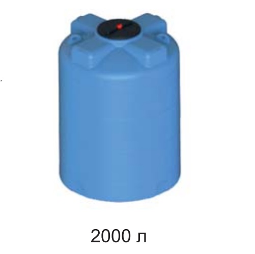 Емкость цилиндр.2000л мод.3 с фланцем и крышкой с клапоном (Синий) [2003ВФК2]