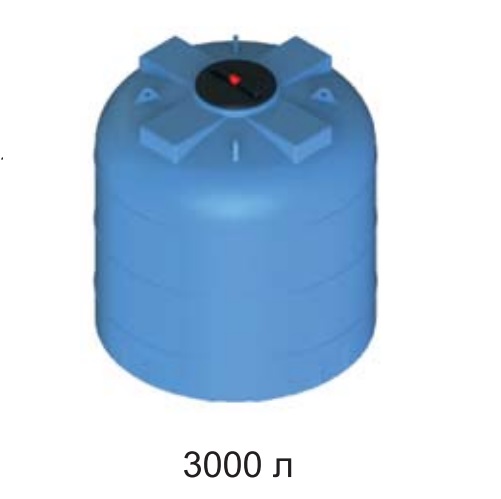 [3000ХВРК2] Емкость цилиндр. 3000л с резьбовой горловиной и крышкой с клапаном (Синий)