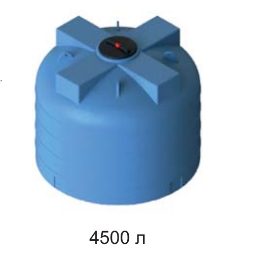 Емкость цилиндр. 4500л с фланцем рез. уплотнением и крышкой с клапанами Синий (4500ВФК2)