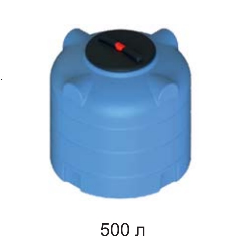 Емкость цилиндр. 500 л. с фланцем и крышкой с клапаном (Синий) [500ВФК2]
