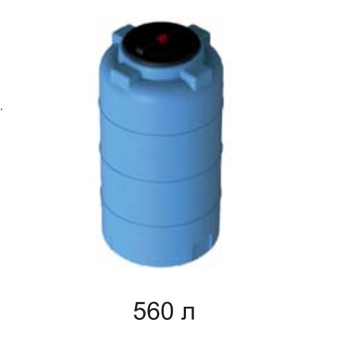Емкость цилиндр. 560л с резьбой и крышкой с клапаном для хим. продуктов (Синий) [560ХВРК] Гидроксид