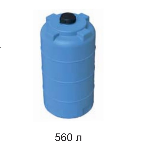 Емкость цилиндр. 560л с резьбой и крышкой с клапаном для хим. продуктов (Синий) [560ХВРК2] Гидроксид
