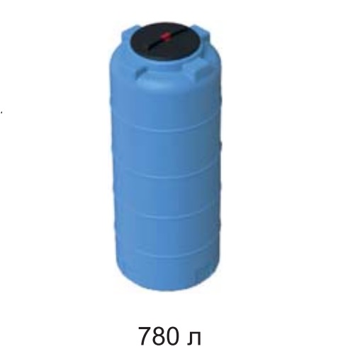 Емкость цилиндр. 780 л с фланцем и крышкой с клапанами (Синий) [780ВФК2]