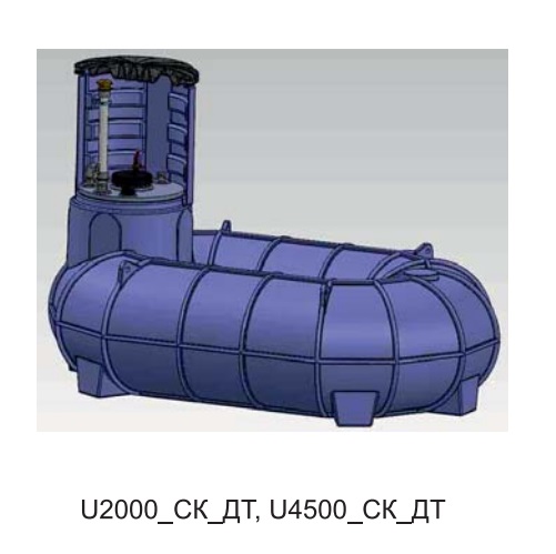 Резервуар О-образный "Подземный" объемом 2000л. под топливо (U2000_СК_ДТ)
