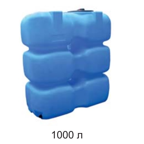 Танк 1000 л с фланцем и крышкой с клапанами, со сливом (Синий) [Т1000ФК23]
