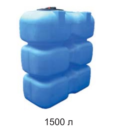 Танк 1500 л с фланцем и крышкой с клапанами, со сливом (Синий) [Т1500ФК23]