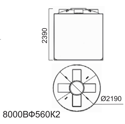 Емкость 8000л. для хим. продукции (8000ДВТ)