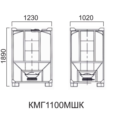 КМГ1100МШК Контейнер для сыпучих веществ (белый)